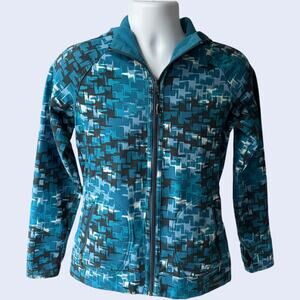 Columbia M Titanium Jacket Turquoise Digital Camo Hooded Athletic Outdoor